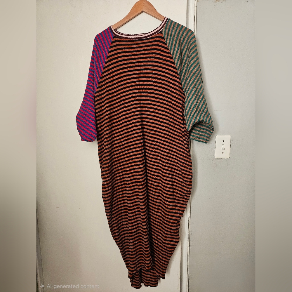 STATE the Label Gone Baby Gone Raglan Stripe Multicolor Dress